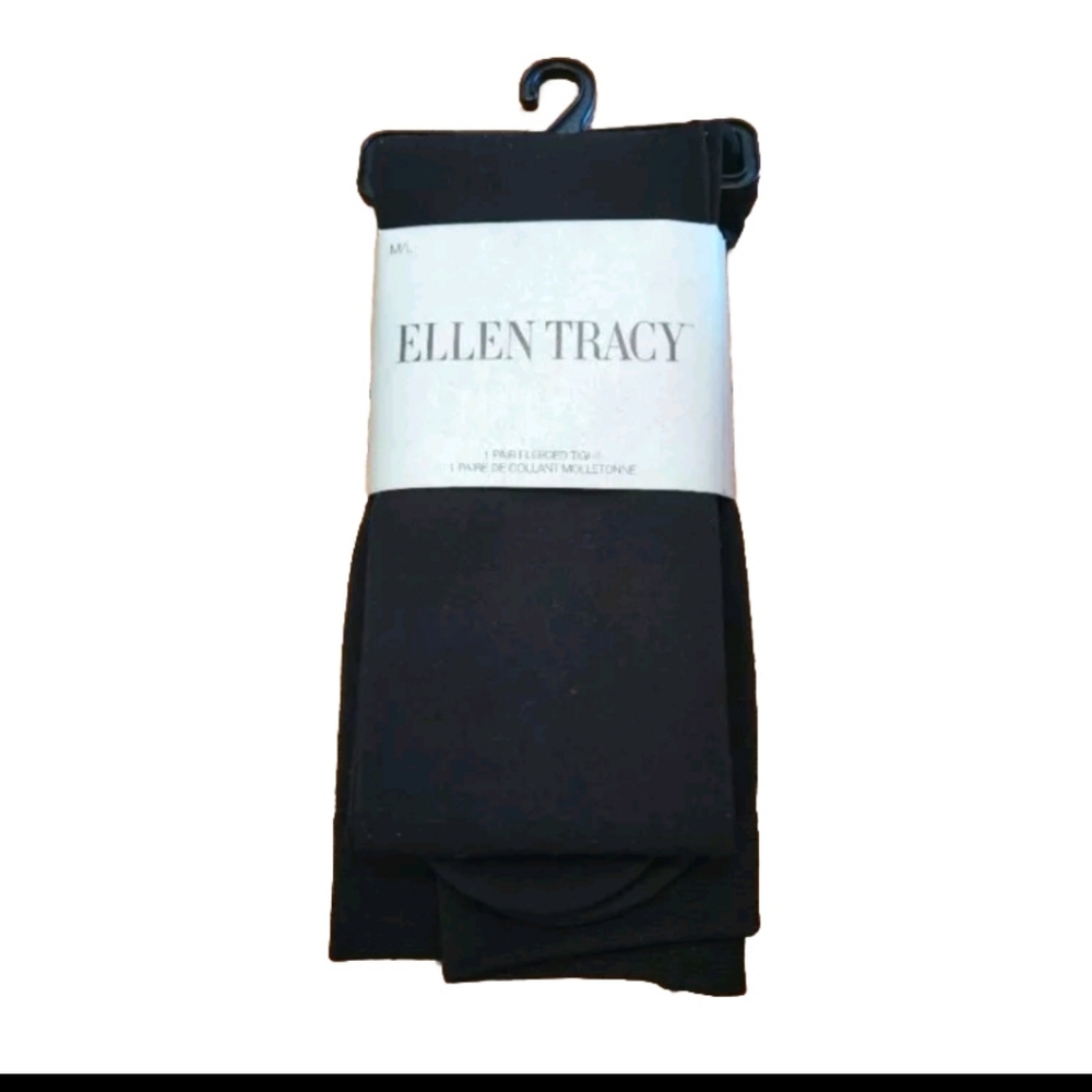 NWT Ellen Tracy fleece lined leggings Size M/L Color black